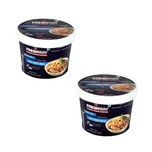 Freshway Ready to Eat Pack of 2 (Jain Fried Rice + Jain Fried Rice) Ready to Eat Freeze Dried Products with No Added Preservative & Colors