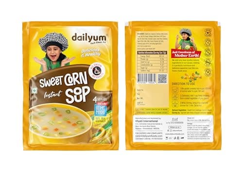 Dailyum Instant Soup Combo of 5 | No Onion No Garlic | Manchow Soup 50g | SweetCorn Soup 50g | Tomato Soup 50g | Green Veg. Soup 50g | Crispy Fried Noodles 200g| Jain — image 3