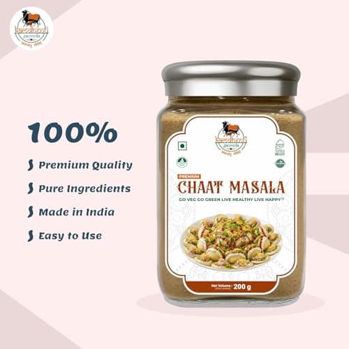Satvik Sanatani Sawaminaryan, Jain, Vegan Tangy Street-Style ChatPata Spice Masala | Blend Natural Ingredients Cumin, Coriander, Pudina, Pink & Black Salt | No Preservatives | FSSAI Certified | No Onion No Garlic | Pack In Premium Organic Glass Jar With Steel Cap (200g, Chaat Masala) — image 3