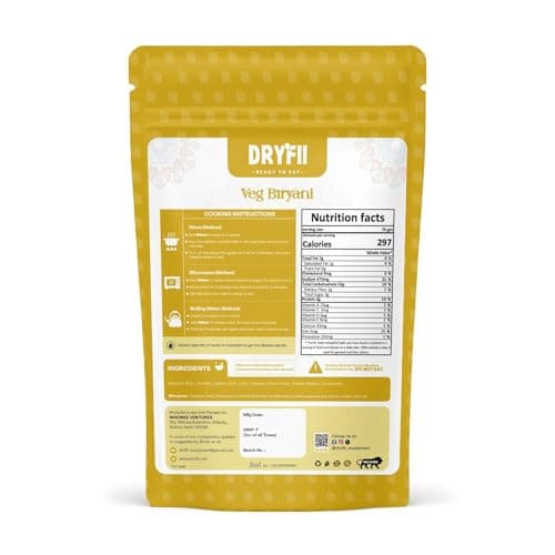Dryfii Ready-to-Eat Instant Jain Veg Biryani | Pure Veg | Freeze Dried | No Onion, No Garlic | Rehydrated Weight 250 g — image 2