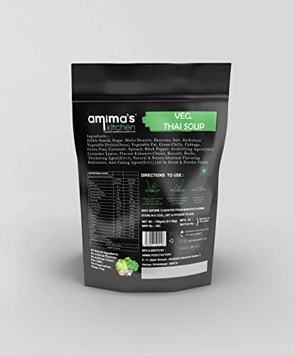 Amima's Kitchen Veg. Thai Jain Soup (No Onion No Garlic) - 100 Grams [Serves 10] | Instant Soup Mix Powder | Ready To Cook | No Artificial Flavour & Colour | Gluten Free | Non GMO | Healthy Soup — image 2