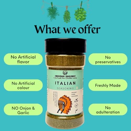 Indiana Organic Italian Herbs Seasoning - A Mediterranean Taste Journey | Seasoning with Himalayan Herbs (150 Gram), (NO Onion and Garlic) — image 5