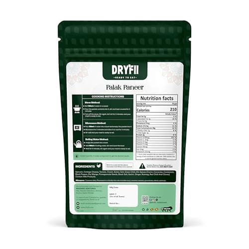 Dryfii Ready to Eat Plain Paratha (5 Pieces, 1 Pack) & Jain Palak Paneer Combo | Freeze Dried | Protein Rich Meal | No Onion No Garlic — image 2