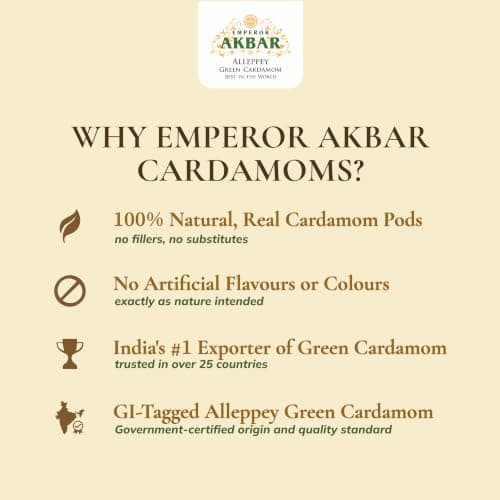 Emperor Akbar Alleppey Whole Green Cardamom 8mm | 1Kg | Long-Lasting Aroma | GI Tagged | Antioxidant-Rich Spice for Tea & Cooking | Premium Export Quality Elaichi | Kerala Cardamom | Pack of 1 — image 3