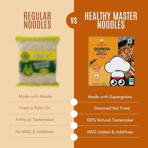 Healthy Master Quinoa Millet Noodles | 2 Pack x 200g | No Maida, No MSG | Not Fried | Ready to Cook | Vegan Noodles | Healthy Noodles for Kids & Adults — image 7
