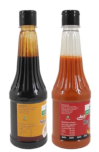 Green Piece Jain Sauce WIth No Onion/Garlic Soya sauce & Red Chilli Sauce(Pack of 2) Sauce (1000 ml) — image 3