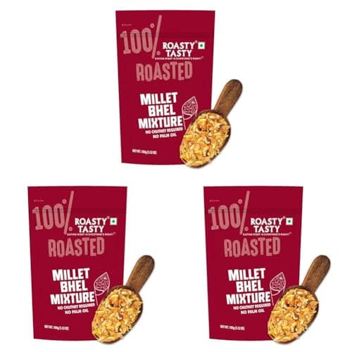 Roasty Tasty Millet Bhel Mix | Ready-to-Eat Healthy Bhel Snack – No Chutney Required | Roasted Namkeen with Millets, Chana & Spices | High Fiber | No Onion No Garlic Bhel Namkeen | 100g x 6 Packs | Instant Bhel Mix — image 7