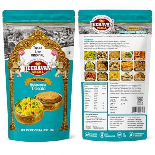 Premium JEERAVAN Masala | जीरावन मसाला | Poha Masala Powder Raita, Fruit Chaat Masala | No Artificial Preservatives, Colors and Flavours | Taste Maker | Mix of 32 Blended Healthy Spices | Natural Hing Jeeravan Mix Masala Powder 1 Kg — image 2