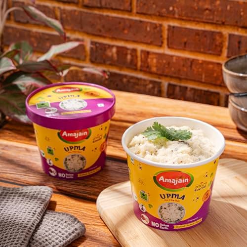 Amajain Instant Sattvik Healthy Upma, Ready-to-Eat, No Added Preservatives, No Added Flavours, Jain-Friendly, 70g (Pack of 9) — image 3