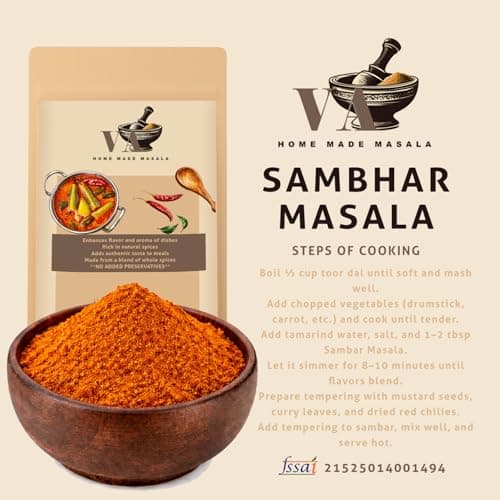 VA HOME MADE MASALA Chole Masala 500GM | Blended Spice With Natural Oils for Authentic Taste and Colour | For Healthy Delicious & Flavourful Cooking. No Colour, No Preservatives (Jain Masala) — image 4
