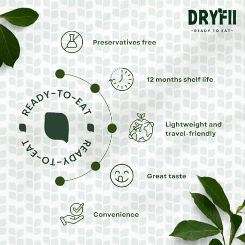 Dryfii Ready to Eat Plain Paratha (5 Pieces, 1 Pack) & Jain Palak Paneer Combo | Freeze Dried | Protein Rich Meal | No Onion No Garlic — image 4