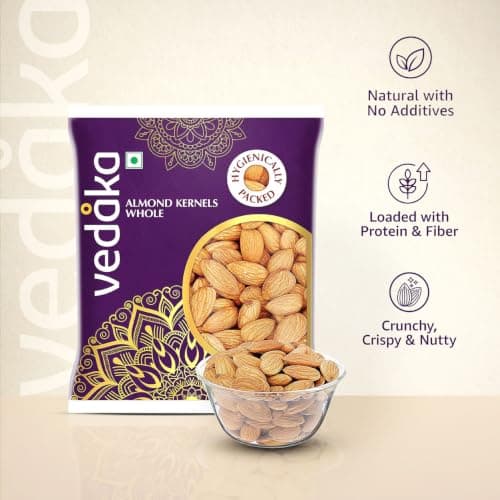 Amazon Brand - Vedaka Almonds | 200 g | California Almonds | 100% Natural Badam Giri | Rich In Protein & Dietary Fiber | Crunchy Texture & Delicious Nutty Flavour | No Added Preservatives — image 5