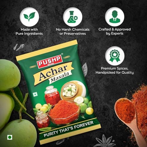 Pushp Brand Achar Masala | 200 G | Premium Blend of Traditional Spices | Ready-to-Use Pickle Mix | Authentic Homemade Pickle Masala | No Added Preservatives — image 5