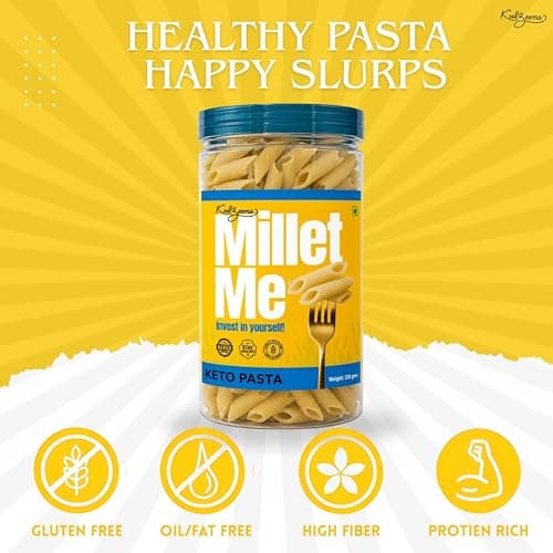 Millet Me by Kuizeens Keto Pasta - 250g (Pack of 1) | Ultra Low Carb & High Protein penne pasta | Diabetic Friendly & Keto Diet Approved | No Added Sugar, Maida-Free & Gluten Free | No Onion No Garlic | Jain-Friendly | Instant Pasta — image 4
