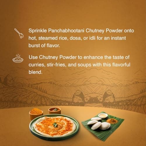 Panchabhootani Chutney Powder 100g | Savour As Dip Or Chutney, Sprinkle Over Dosa & Idly, Long-Shelf Life, No Garlic & Onion, No Added Preservatives & Colour, Purely Hand Picked lentil & Red Chilies — image 4
