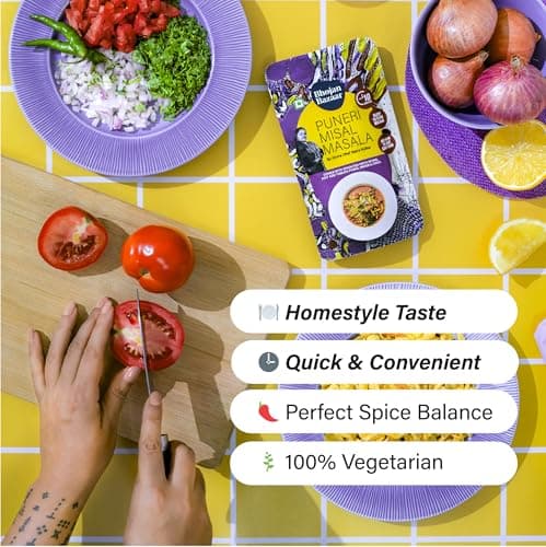 Bhojan Bazaar Instant Puneri Misal Masala Powder, Instant Recipe Mix, No Preservatives, No Added Colours & Flavors, High Protein & Fiber-Rich Food, Authentic Misal Pav Masala Taste, 70 gms, Pack of 2 — image 4