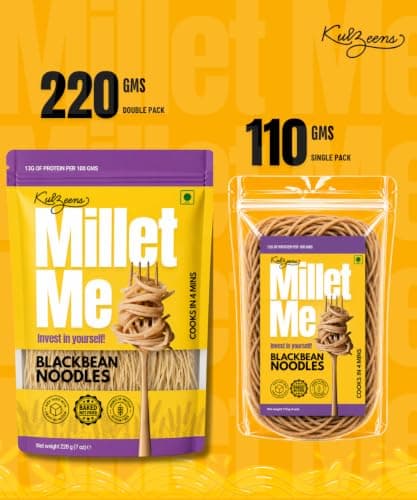 Millet Me by Kuizeens Black Bean Noodles - 110g | High-Protein & Fiber-Rich | Gluten-Free Delight | Easy-to-Make | No MSG | No Preservatives | Vegan & Wholesome | Jain | No Onion & Garlic — image 3