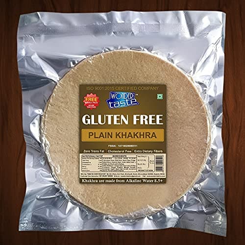 WONDER TASTE Gluten Free Plain Khakhra Pack of 2 (200g Each) | No Maida | No Vegetable Oil | Super Healthy Diet Low Calorie Snacks | Delicious Roasted Gujarati Bites | Free Masala Packet Inside — image 4