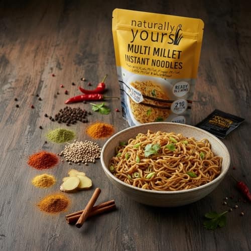 Naturally Yours Multi Millet Instant Noodles 175g | Kodo & Little Millet + Whole Wheat | 21g Protein | High Fiber | No Maida | Non-Fried | No Onion No Garlic Jain-Friendly | Tastemaker | Pack of 3 — image 8