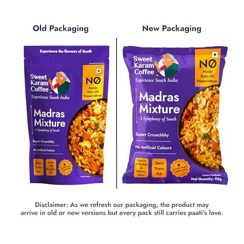 Sweet Karam Coffee Special Madras Mixture – 95grams | No Palm Oil or Preservatives | Authentic South Indian Namkeen Snack | Crispy & Fresh Homemade Taste | Perfect Tea-Time Savory — image 3