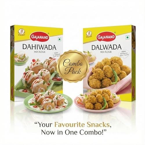 GAJANAND Instant Mix Combo Pack | Dalwada Mix Flour, Dahiwada Mix Flour, 400 gm Each | Easy to Make Healthy Breakfast mix — image 2
