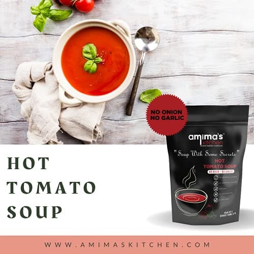 Amima's Kitchen Hot Tomato Jain Soup (No Onion No Garlic) - 100 Grams [Serves 10] | Instant Soup Mix Powder | Ready To Cook | No Artificial Flavour & Colour | Gluten Free | Non GMO | Healthy Soup — image 3