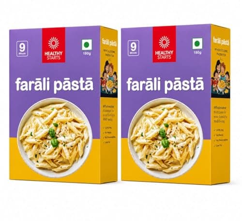 HEALTHY STARTS Farali Pasta 180 g - Pack of 2 | Fasting Special Pasta | Satvik Food | No Onion No Garlic | Easy to Cook