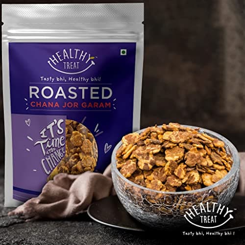 Healthy Treat Roasted Chana Jor Garam 150 gm | Healthy, Roasted Oil-Free Namkeen | Ready-to-eat | Healthy Snacks | Low in calories | Protein-Rich Snack | Roast Beaten Chana Snack | Gluten Free — image 4