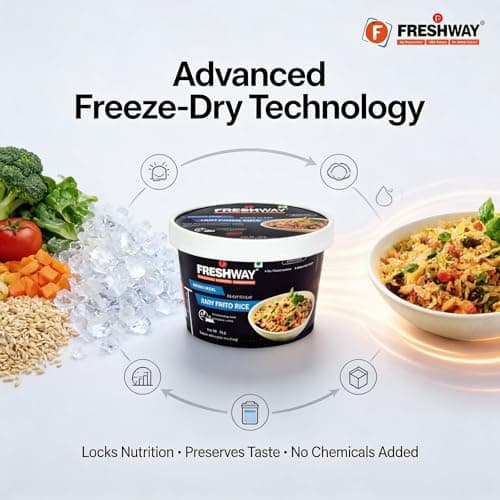Freshway Ready to Eat Pack of 2 (Jain Fried Rice + Jain Fried Rice) Ready to Eat Freeze Dried Products with No Added Preservative & Colors — image 2