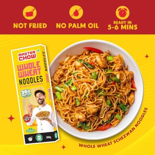 MasterChow Whole Wheat Noodles- Pack of 2 | Not Fried | Serves 10 Meals - 600gms — image 8
