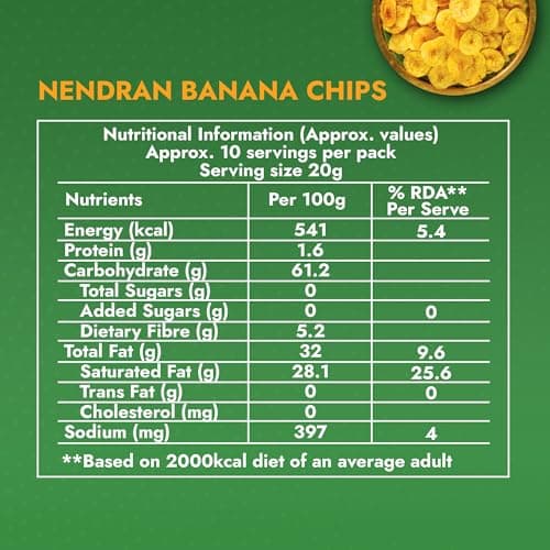 Sweet Karam Coffee Nendran Banana Chips – 200 grams | Made with 100% Coconut Oil | No Preservatives | Kerala Special Crispy, Thin Sliced Yellow Plantain Wafers | Healthy Tea Time Snack — image 2