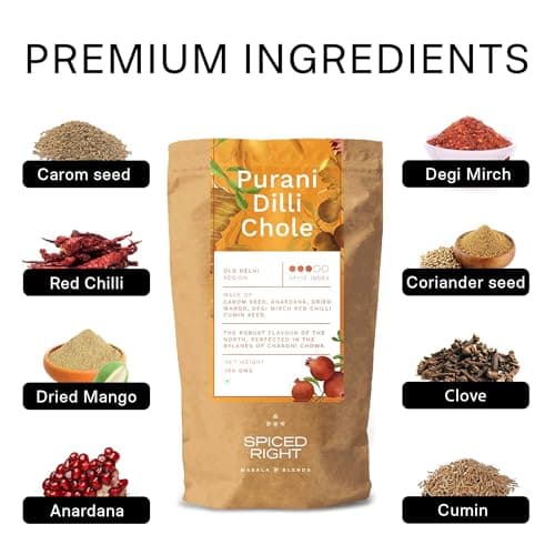 Spiced Right Purani Dilli Chole Masala | Chana Masala Powder 100g | Authentic Punjabi Amritsari Pindi Style Masala for Chickpeas, Choley Bhature | No Onion Garlic | Traditional Indian Spice Blend — image 7
