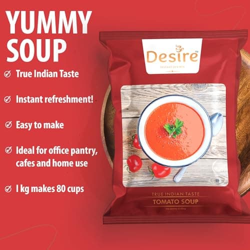 Desire Instant Premix Jain Food Tomato Soup Pack - Fresh Tomatoes 500g Readymade Soup Packet - Just Add Hot Water (Jain Tomato Soup) — image 3