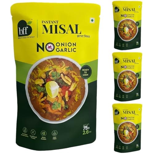 Instant Misal - No Onion, No Garlic | Instant Misal 300g (75g x 4) | Ready To Eat Breakfast Mix, Spicy & Flavorful, Perfect for Busy Mornings.