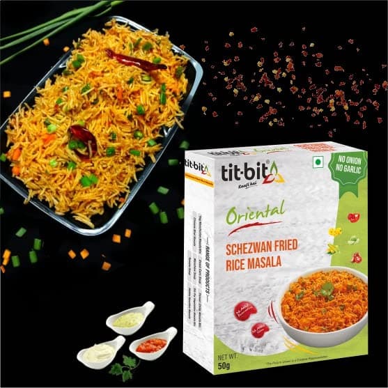 Tit-Bit Oriental - Chinese Masala Combo - NONG - Ready to eat - Hakka Noodles, Schezwan Fried Rice, Sweet Corn Soup, Manchow Soup & Manchurian Mix - (50 gms each) — image 7