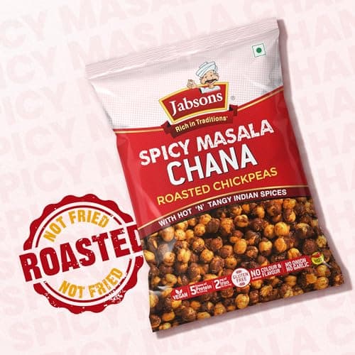 Jabsons Roasted Chana Spicy Masala, 150g | Protein-Rich Healthy Namkeen | No Onion No Garlic | Gluten-Free Roasted Chickpeas | Ready to Eat Masala Chana Snack — image 5