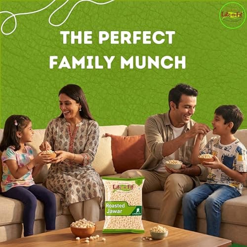 Lite-n-Fit Roasted Jowar - 130g Each, Pack of 4 | Crunchy & Healthy Sorghum Snack | Roasted Namkeen | Light & Crispy Evening Snack | Jowar Murmura — image 7