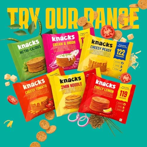 Knacks Methi-licious Khakhra Chips | Methi Masala Flavour Coin Khakhra | Pack of 6 (6 x 30g) | 118 Calories Per Pack | Jain Friendly, High Protein, Whole Wheat | No Palm Oil, No Maida, Not Fried — image 7