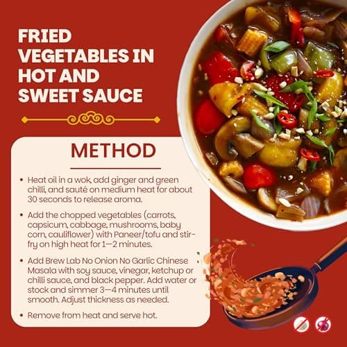 Brew Lab No Onion No Garlic Chinese Masala | Jain Chinese Spice Mix | Authentic Indo-Chinese Flavour | MSG Free | 100% Pure Spices | For Noodles, Fried Rice & Manchurian — image 4