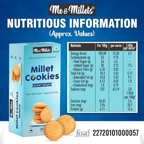 ME & MILLETS Jowar Delight Cookies, 75g X 2 — image 2