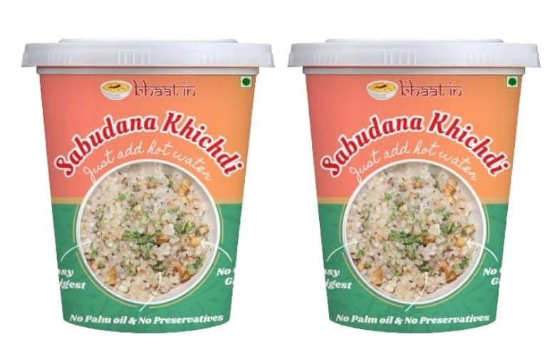 Bhaat.in Sabudana Khichdi |Pack of 2| Ready to Eat Khichdi Bowl | Desi ghee|Instant Healthy Comfort Food | Wholesome Meal in 7 Minutes| Instant Meal | No Onion, No Garlic | NO PALM OIL | Vegetarian & Gluten-Free | Perfect for Daily Breakfast & Travel| NUT FREE