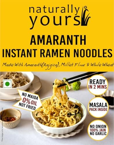 Naturally Yours Amaranth Instant Ramen Noodles | Amaranth, Millet & Whole Wheat | High Protein | No Maida, No MSG, Not Fried | No Onion No Garlic, Jain Friendly | Ready in 2 Minutes | 175g Pack — image 5