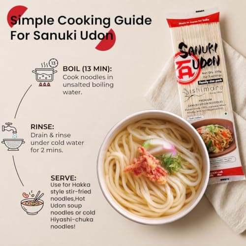 Pocket Kitchen Ishimaru Premium Sanuki Udon Noodles - 600gram (300gram X 2) | Made in Japan | Highest Grade 100% Japanese Wheat | No Maida, No Preservatives, Not Fried but Dried, No MSG — image 4
