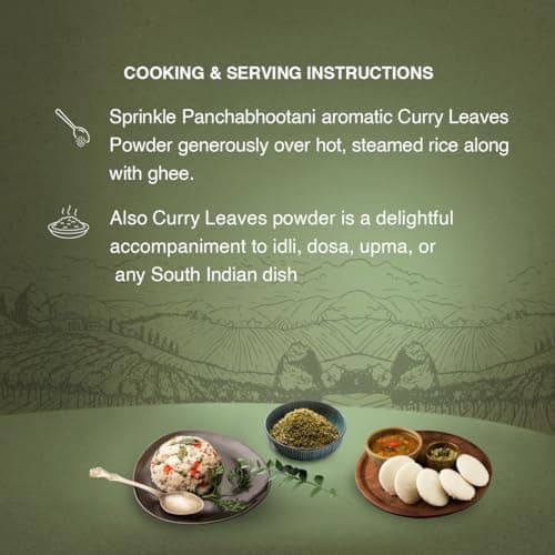 Panchabhootani Curry Leaves Chutney Powder 200g : Instant, Dip or Sprinkle, Authentic Recipe, Nutrient-rich, Rice Seasoning, Natural Flavour, No Added Colour, Traditional & Flavourful Side Dish — image 4