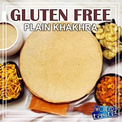 WONDER TASTE Gluten Free Plain Khakhra Pack of 2 (200g Each) | No Maida | No Vegetable Oil | Super Healthy Diet Low Calorie Snacks | Delicious Roasted Gujarati Bites | Free Masala Packet Inside — image 3