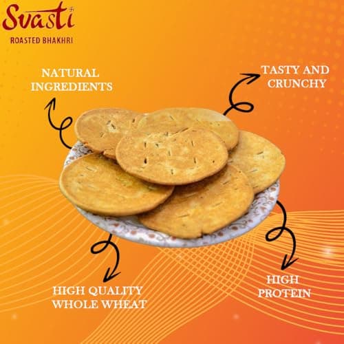 Svasti Dry Jeera Bhakhri Snacks - 200 gms (Pack Of 4) | Roasted Healthy Gujarati Snacks | No Maida | No Artificial Colours | No Onion & Garlic | Gluten Free |Vacuum Packed — image 2