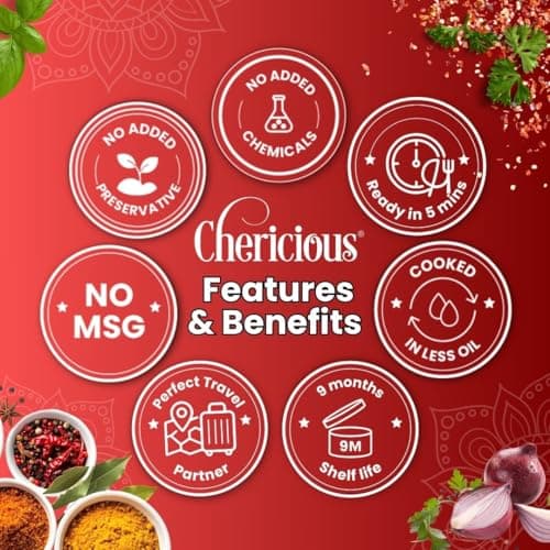 Chericious Ready to Eat Jain Achari Khichdi | Instant Freeze-Dried Khichdi-400g | No Onion No Garlic | Quick Indian Meal | Enriched with Natural Ingredients — image 7
