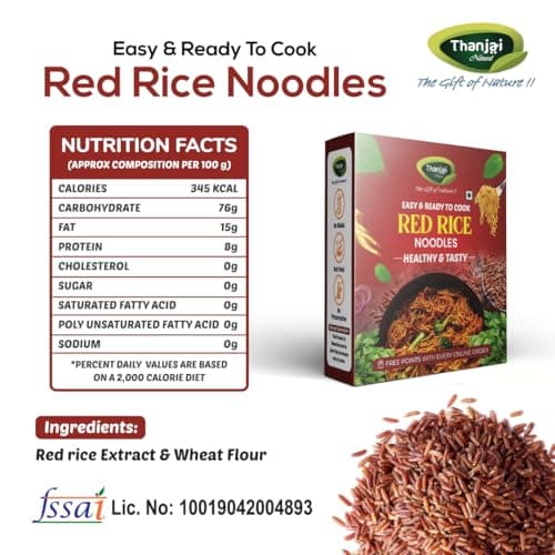 Thanjai Natural Red Rice Millet Noodles 180 Grams X 5 (900 Grams) of Homemade Natural Millet Noodles(No Preservatives, No Chemicals, No Artificial Extract) — image 2