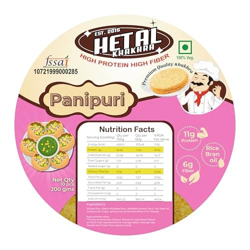Panupuri Khakhra | JAIN | Crispy | Ready To Eat | High Protein High Fiber| No Palm Oil | 200g Vacuum Pack Of 2 — image 8