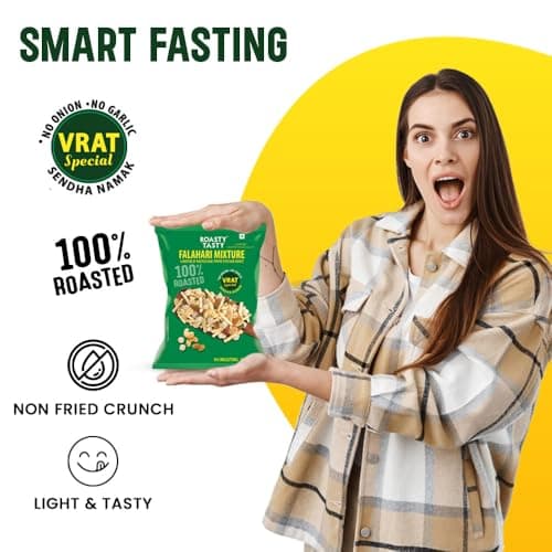 Roasty Tasty Falahari Mix Roasted Namkeen Snack 200G|Oil-Free Farari Chiwda|No Onion, No Garlic Farali Namkeen|Healthy Vrat Upwas Fast Namkeen|No Cholesterol No Transfat Healthy Snack For Fasting — image 3